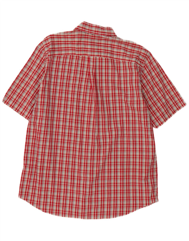 Eddie Bauer Chemise à manches courtes infroissable pour homme Grand carreaux rouges