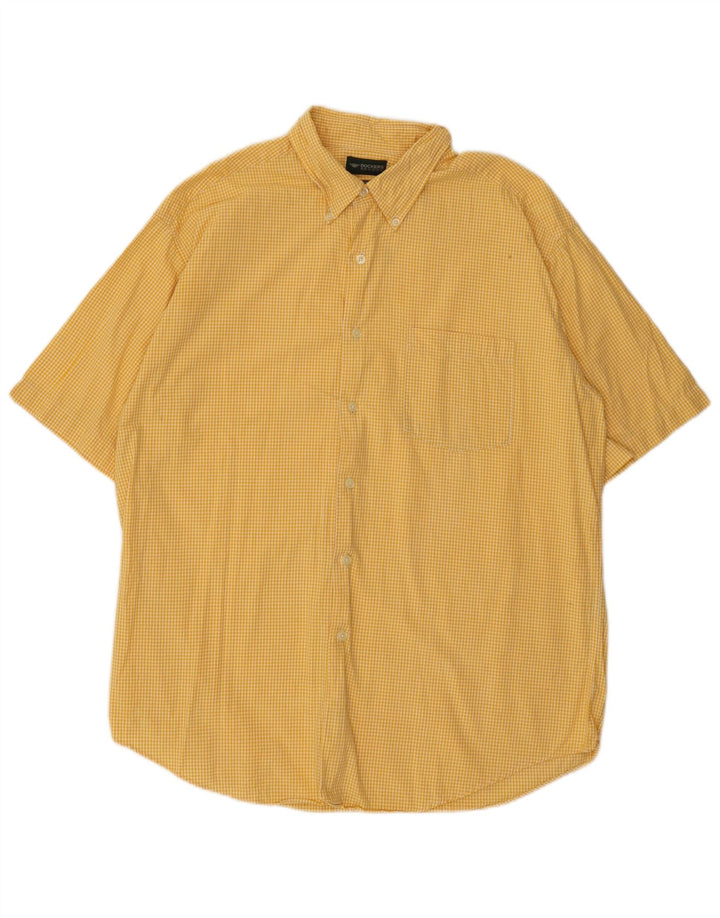 Dockers Chemise à manches courtes pour homme en coton vichy jaune