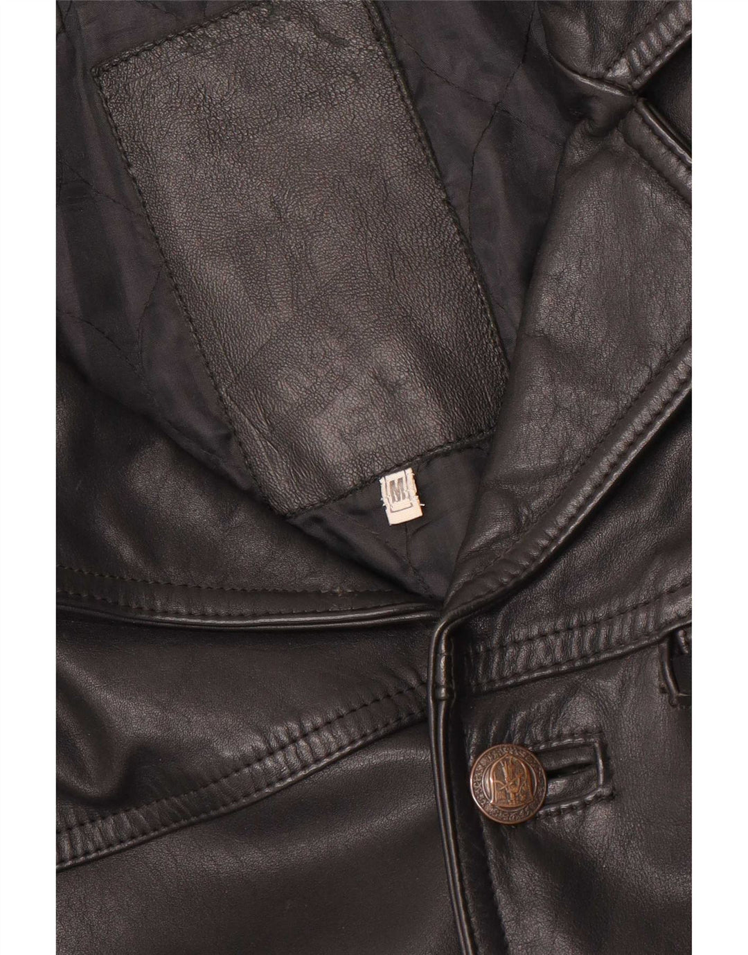 veste en cuir homme vintage UK 38 Noir Moyen