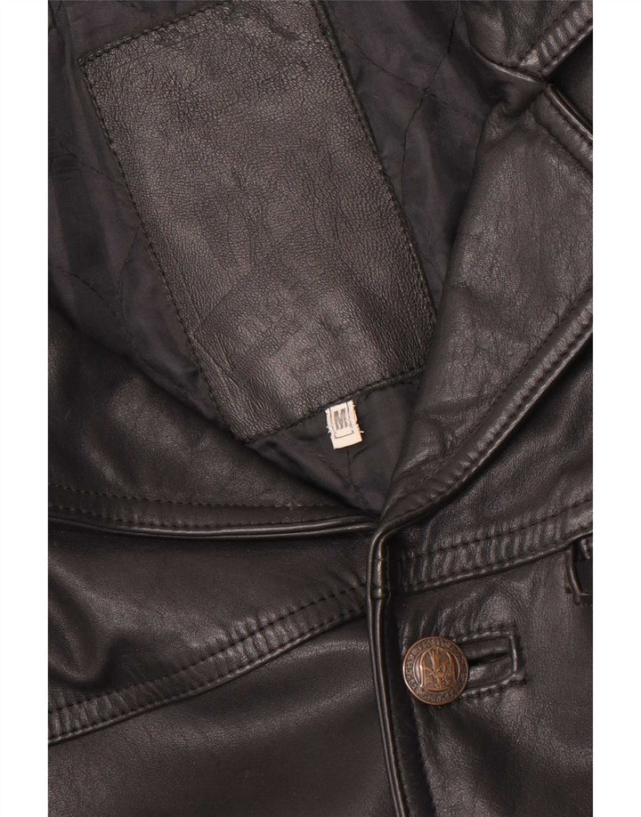 veste en cuir homme vintage UK 38 Noir Moyen