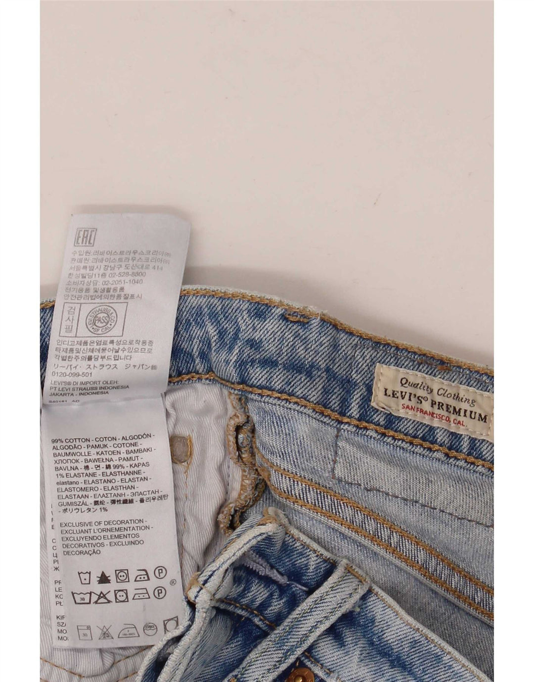 Levi's Jean Slim Femme W25 L30 Bleu Coton
