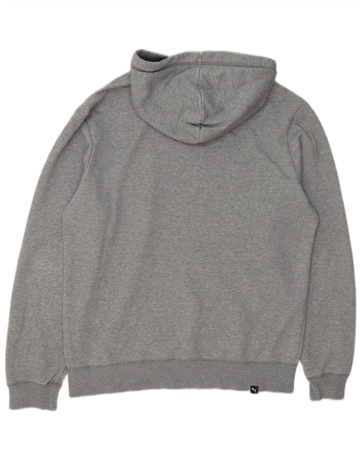 PUMA Pull à Capuche Graphique Homme Gris Moyen Coton