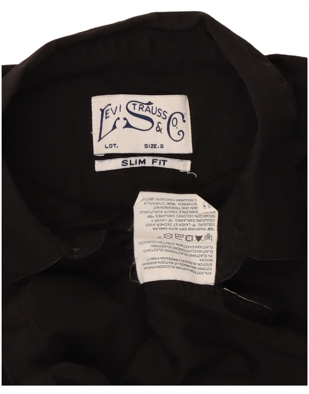 Levi's Chemise Slim Fit à Manches Courtes Homme Petit Noir Coton