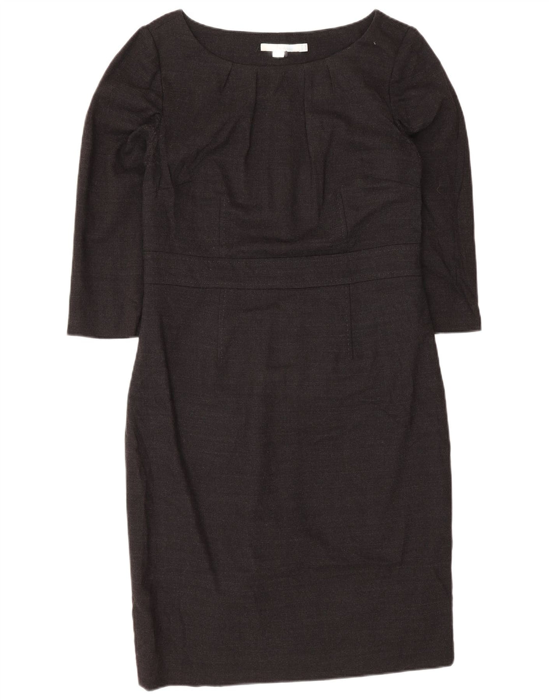 Robe fourreau régulière à manches 3/4 Boden pour femme UK 42 laine gris moyen