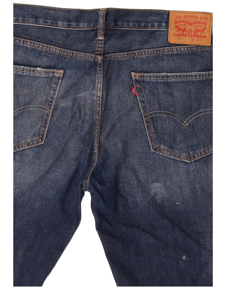 Levi's Short en Jean 511 Distressed W36 Homme Bleu Large Coton