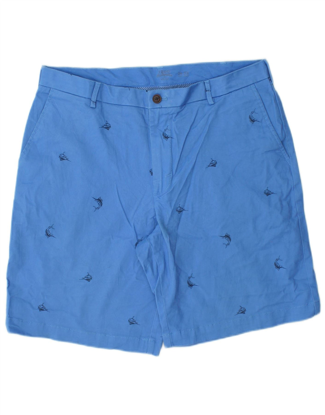 IZOD Short Chino Homme Salt Water W34 Grand Bleu Tacheté Coton