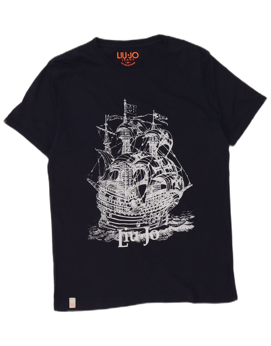 Liu Jo T-Shirt Graphique Top Bleu Marine Moyen Coton Homme