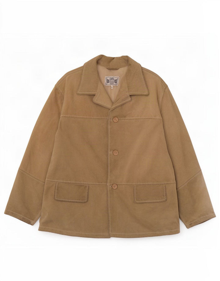 veste en daim homme vintage UK 38 cuir beige moyen