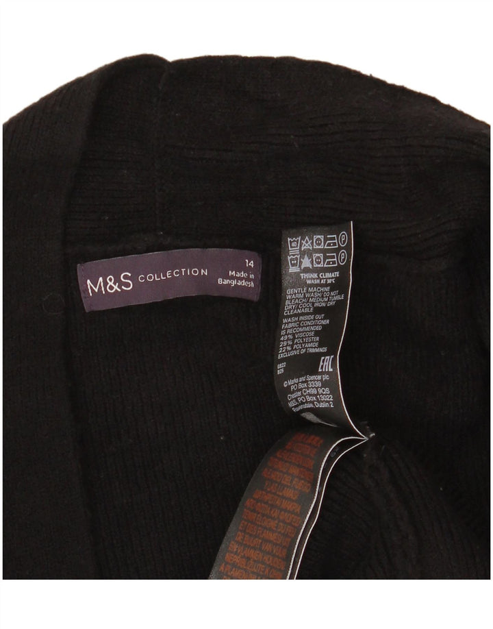 Marks & Spencer Pull cardigan ouvert pour femme UK 14 Large Viscose noire