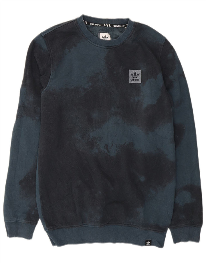 Adidas Sweat-shirt en coton bleu tie-dye pour homme, petit modèle