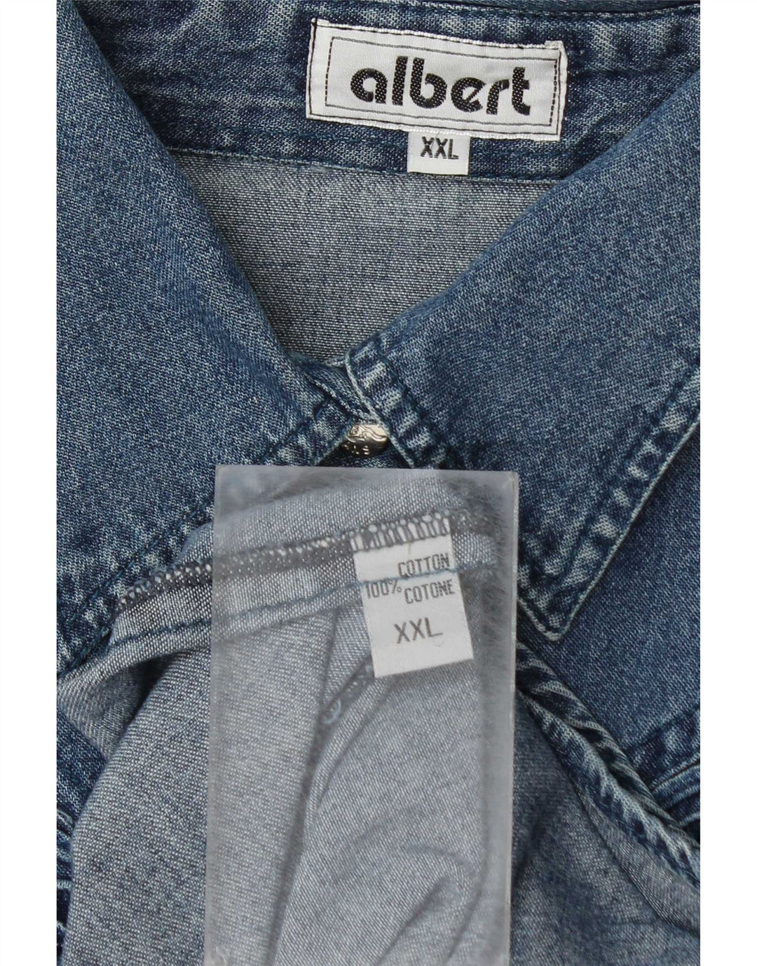 Albert Chemise en jean pour femme UK 20 2XL Bleu Coton