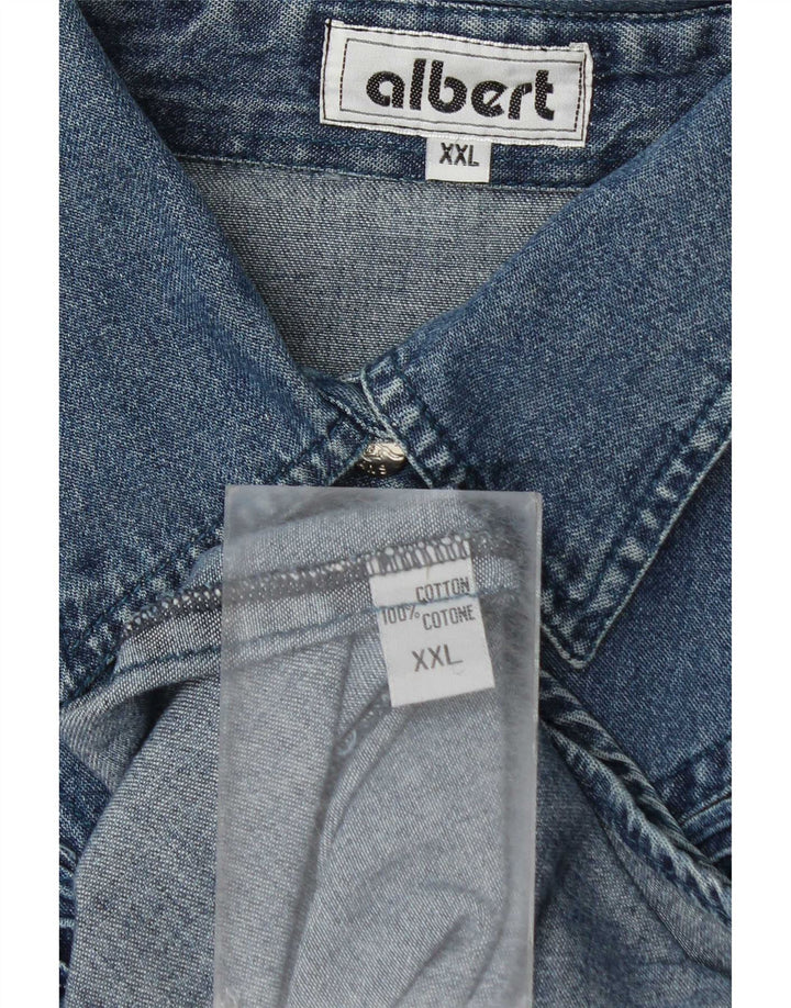 Albert Chemise en jean pour femme UK 20 2XL Bleu Coton