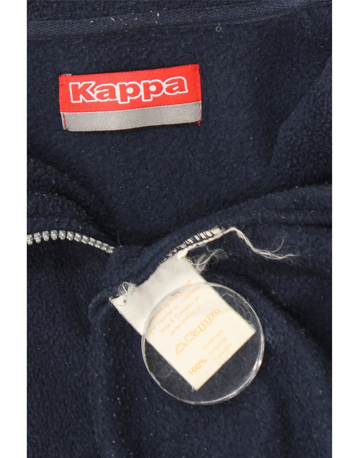 Kappa Pull polaire à col zippé pour homme, grand, bleu marine, polyester