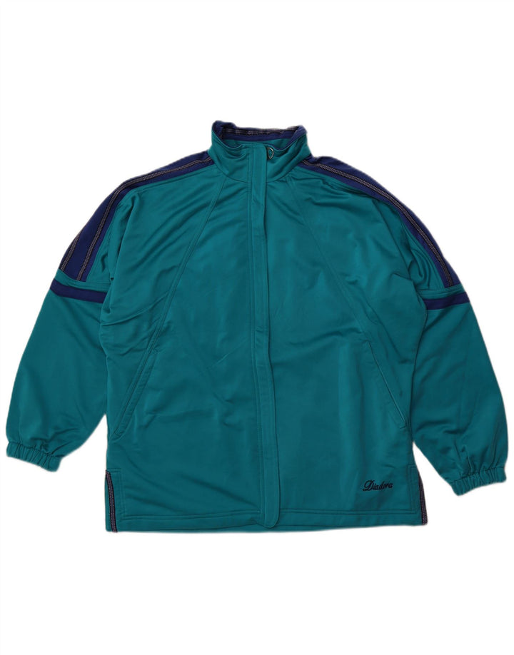 Diadora Veste de survêtement surdimensionnée pour femme UK 14 Large Vert Colorblock