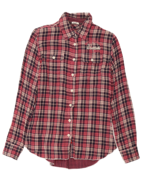 Replay Chemise en flanelle graphique pour femme Coupe garçon UK 10 Petit carreaux rouges