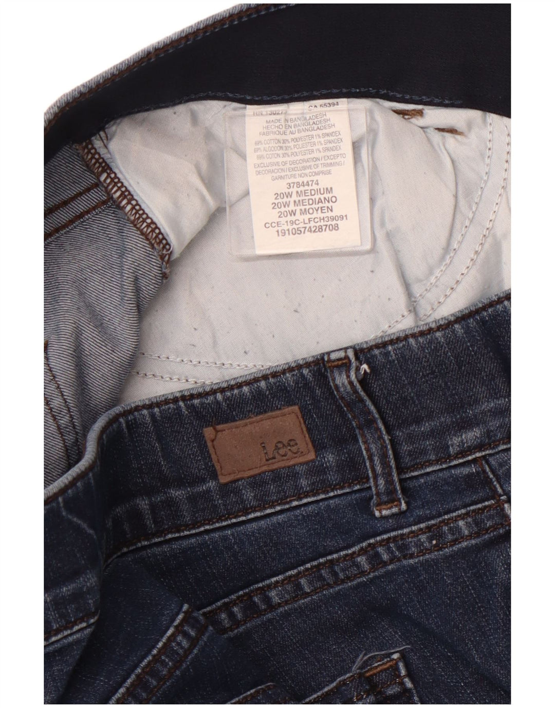 LEE Short en jean taille moyenne pour femme, coupe régulière, US 20 3XL W40, coton bleu