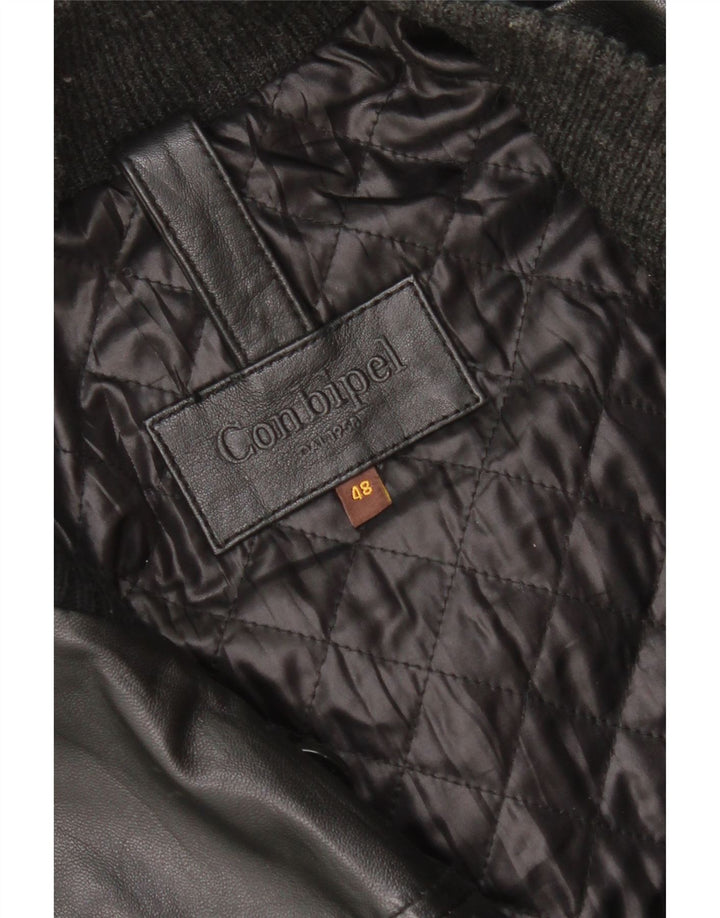 Conbipel Veste en Cuir Bomber Homme IT 48 Cuir Noir Moyen