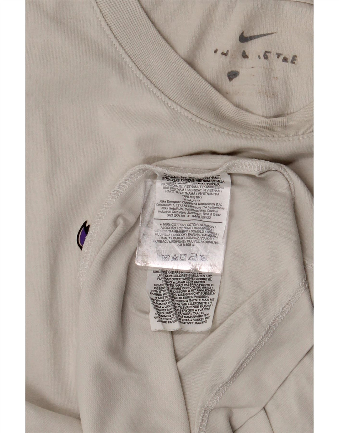 NIKE T-shirt graphique pour homme en coton blanc cassé