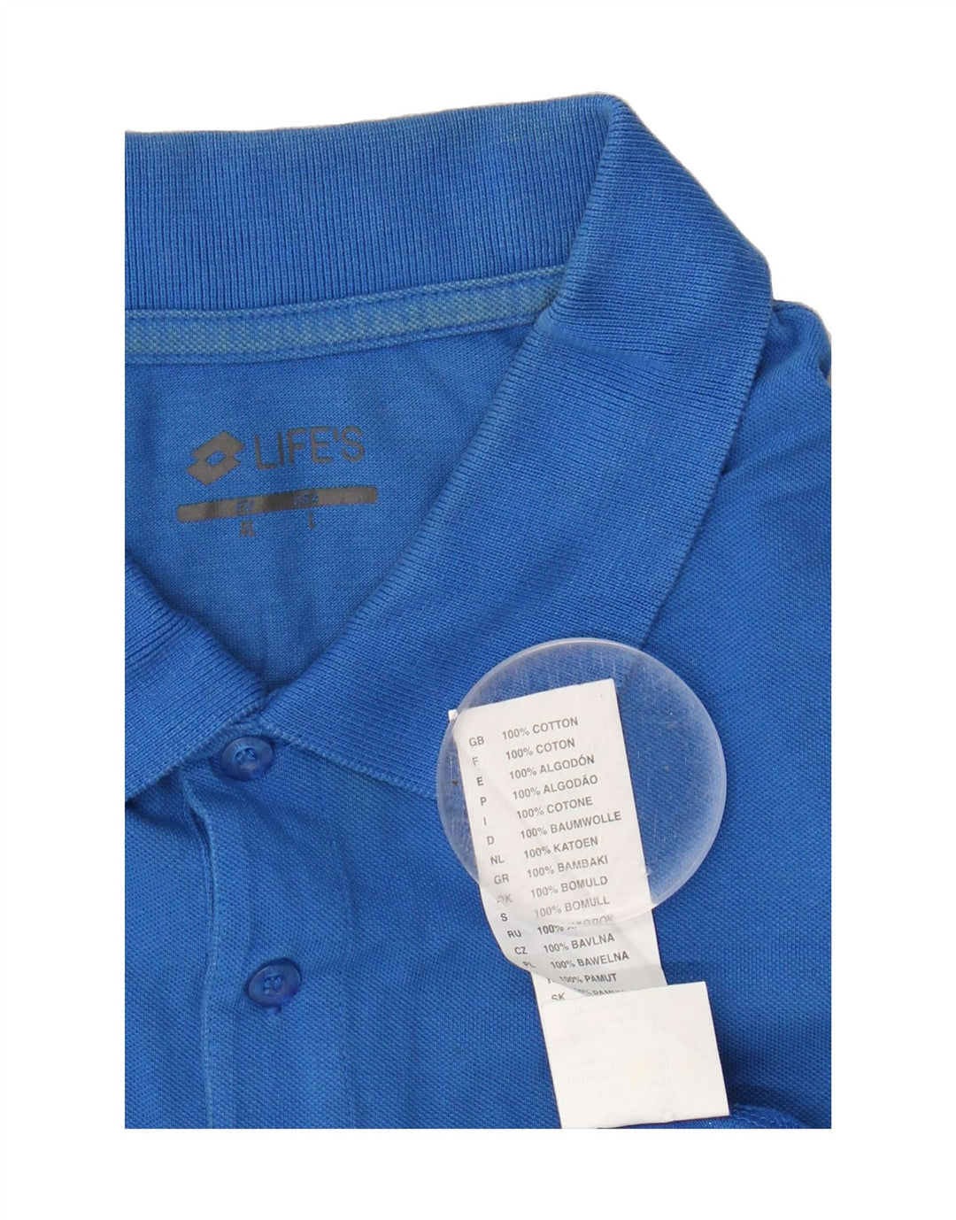 LOTTO Mens Polo Shirt Large Blue Cotton Vintage Lotto and Second-Hand Lotto from Messina Hembry 