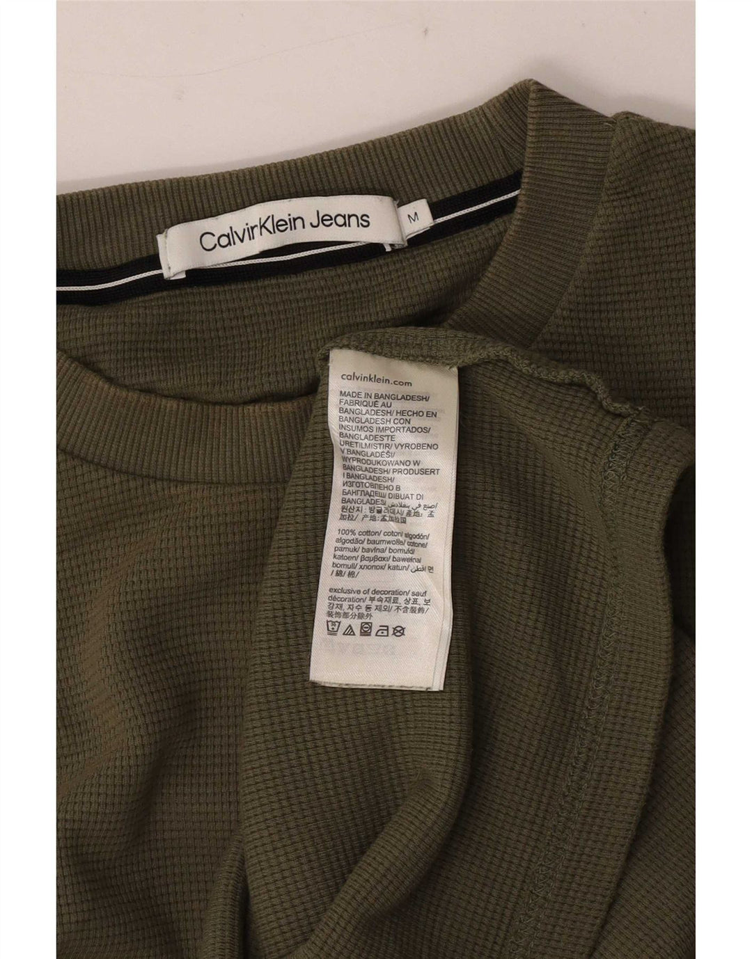 Calvin Klein Jeans Haut graphique à manches longues pour homme en coton kaki moyen
