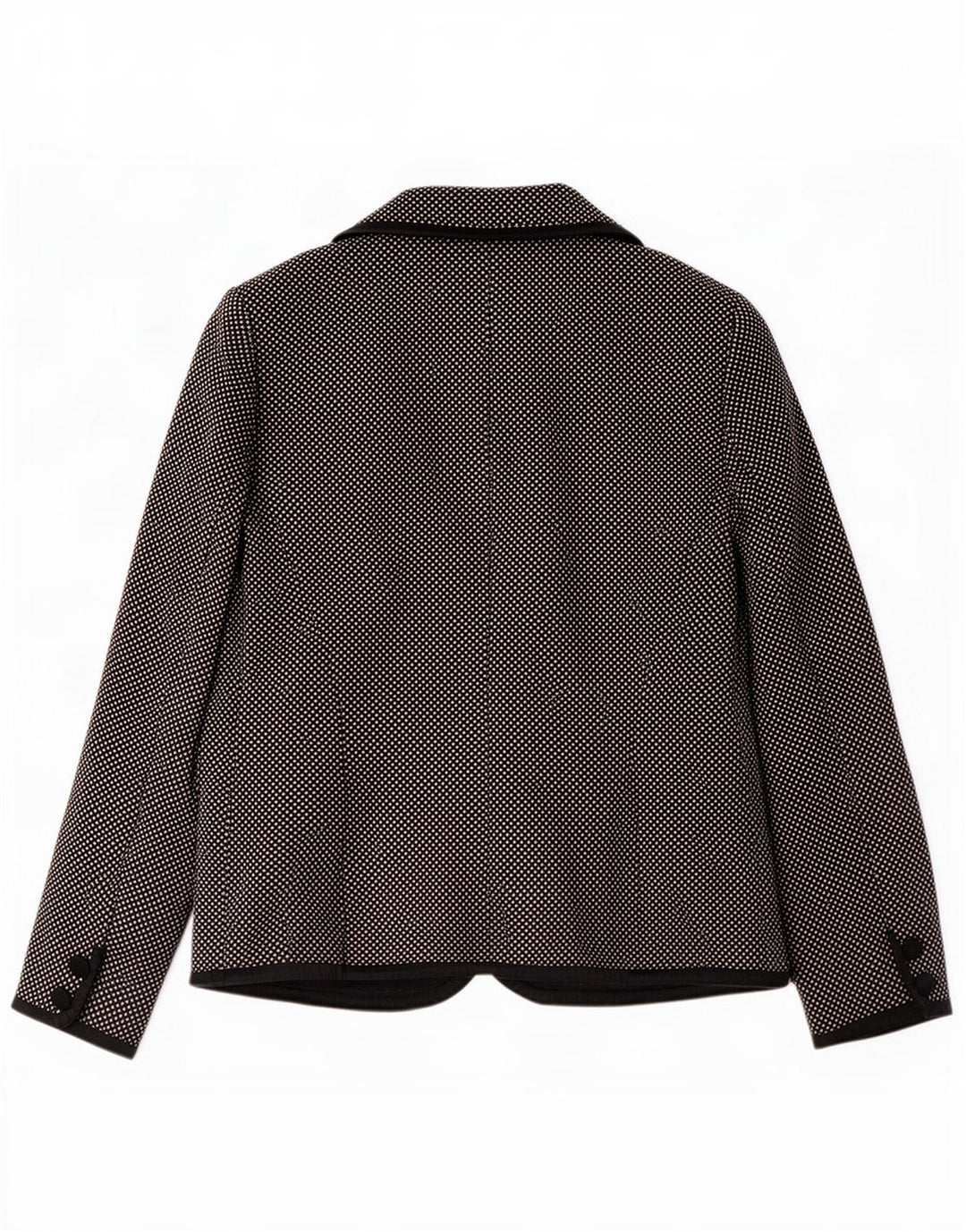 Luisa Spagnoli Veste blazer à 3 boutons pour femme UK 10 Petite laine mouchetée noire