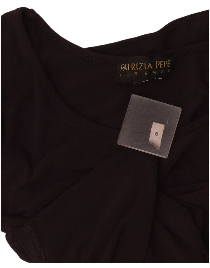 Patrizia Pepe Haut à manches longues pour femme US 6 Medium Bordeaux