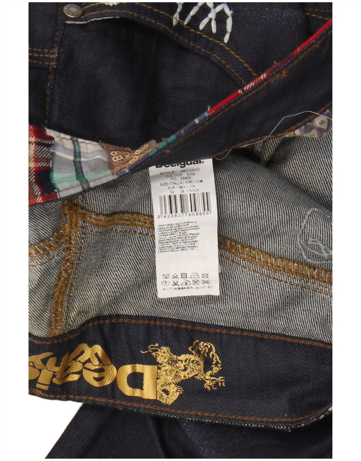 Desigual Jean Slim Femme W34 L33 Bleu Marine Coton