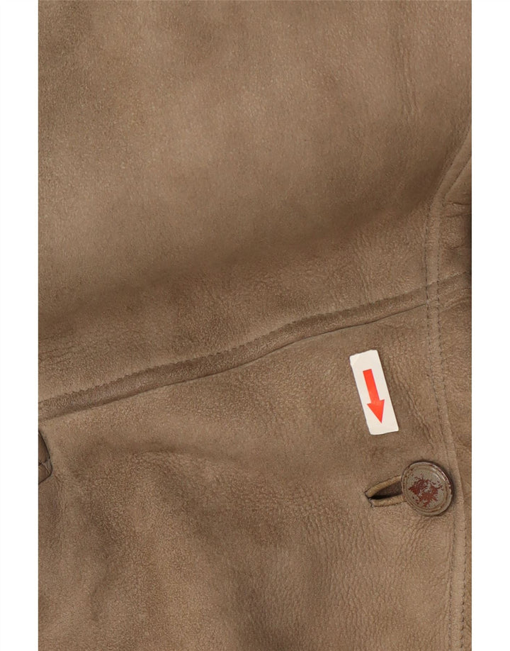 Genny Veste en peau de mouton pour femme US 6 Cuir gris moyen
