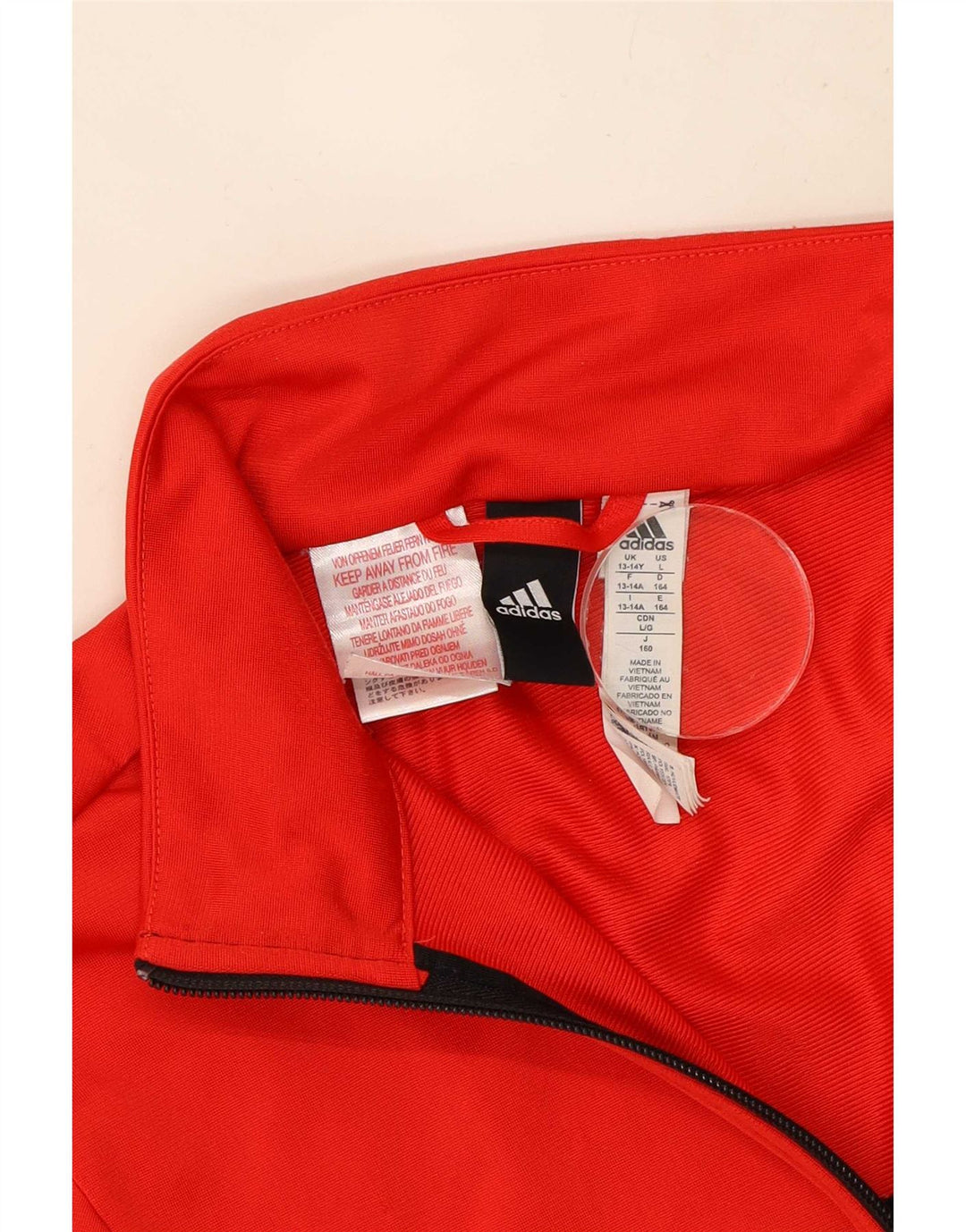 Adidas Veste de Survêtement Garçon 13-14 ans Rouge Colorblock Polyester