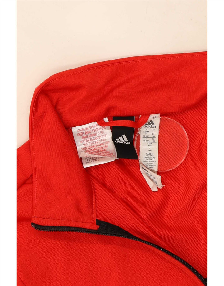 Adidas Veste de Survêtement Garçon 13-14 ans Rouge Colorblock Polyester