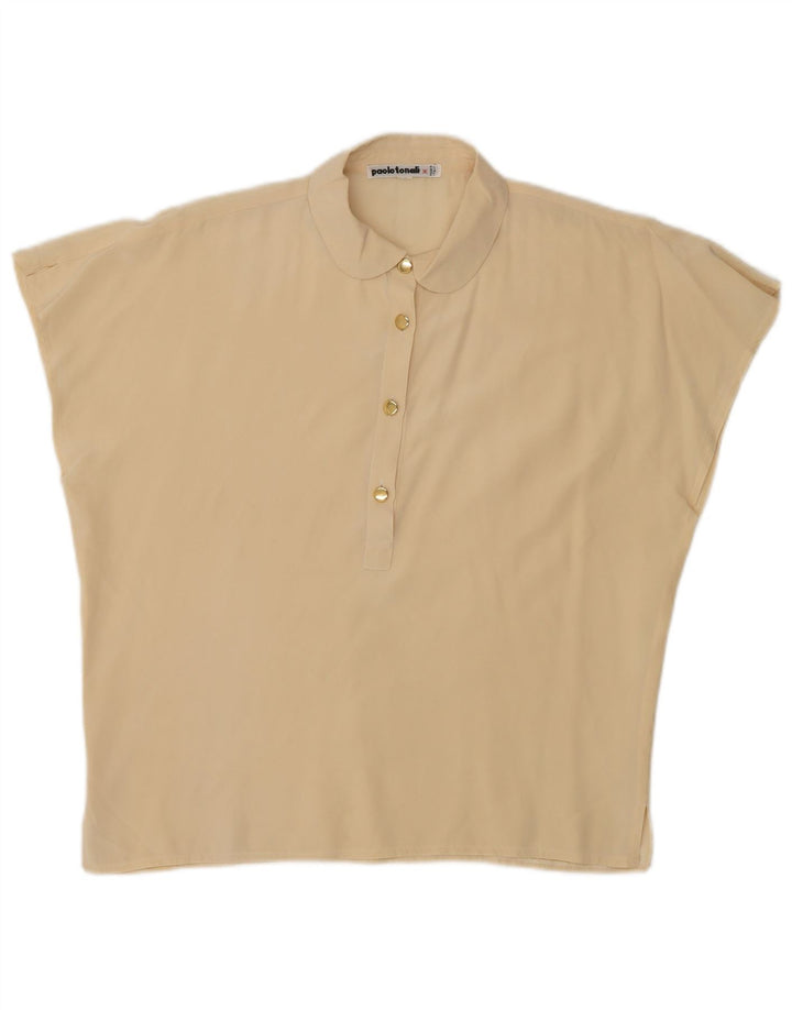 Paolo Tonali Chemisier surdimensionné pour femme UK 10 Petit Beige