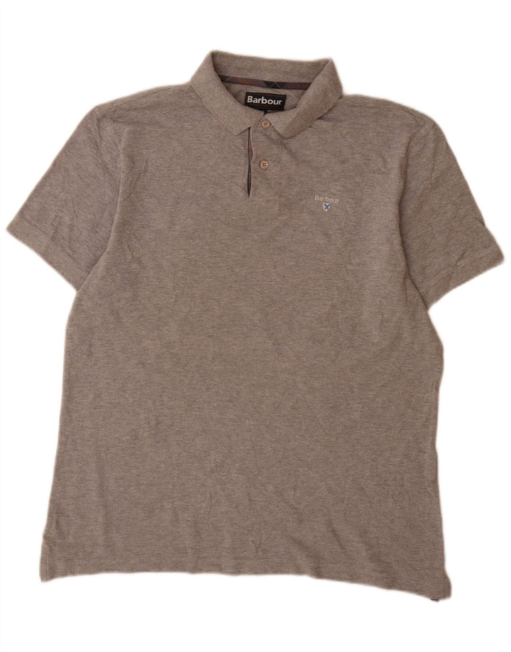 Barbour Polo Homme XL Gris Coton