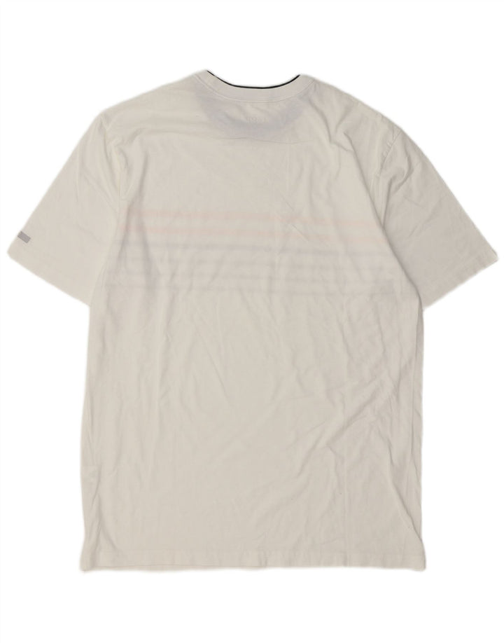 Izod T-Shirt Homme Haut Large Blanc Rayé Coton