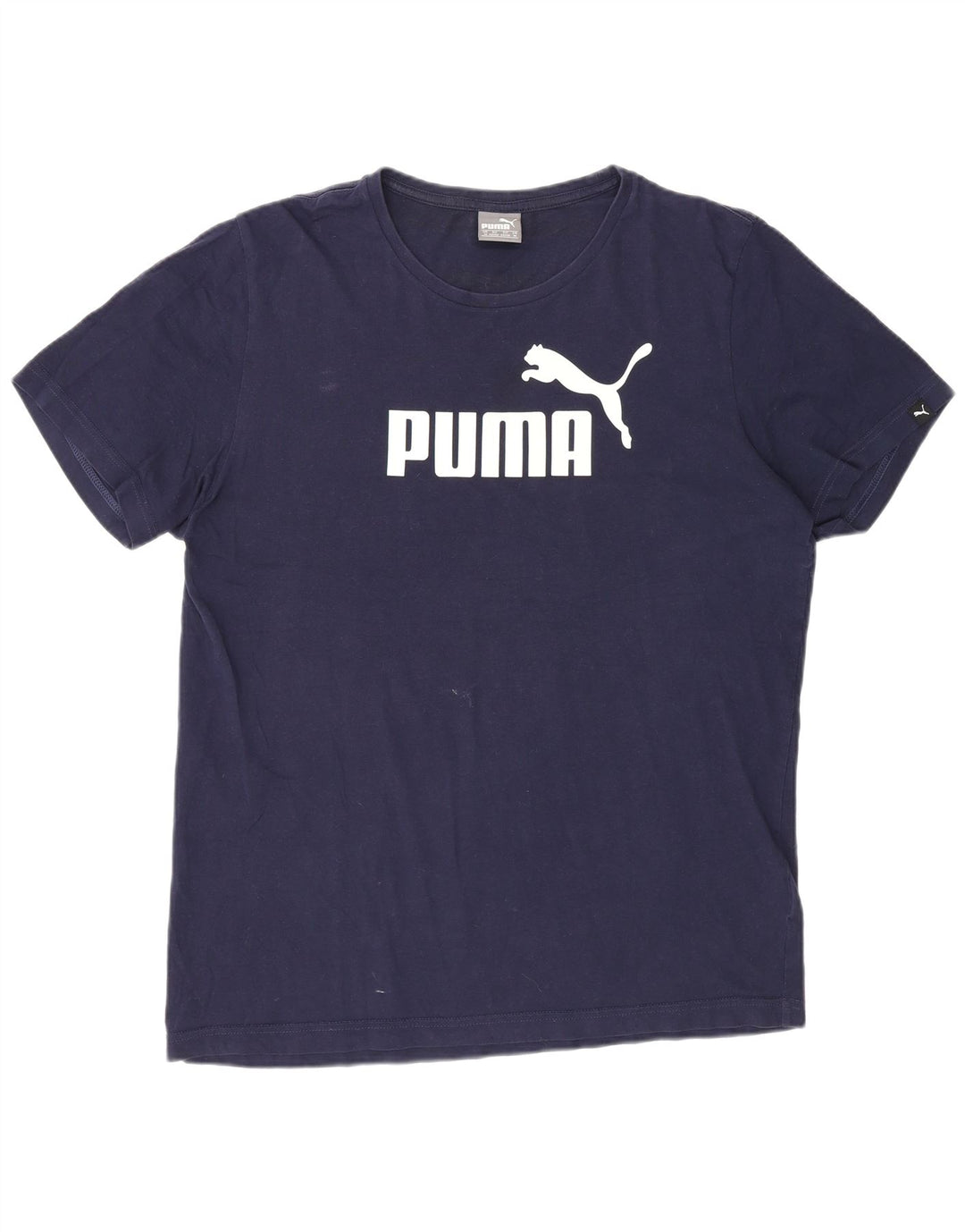 Puma T-Shirt Graphique Homme Bleu Marine Moyen Coton