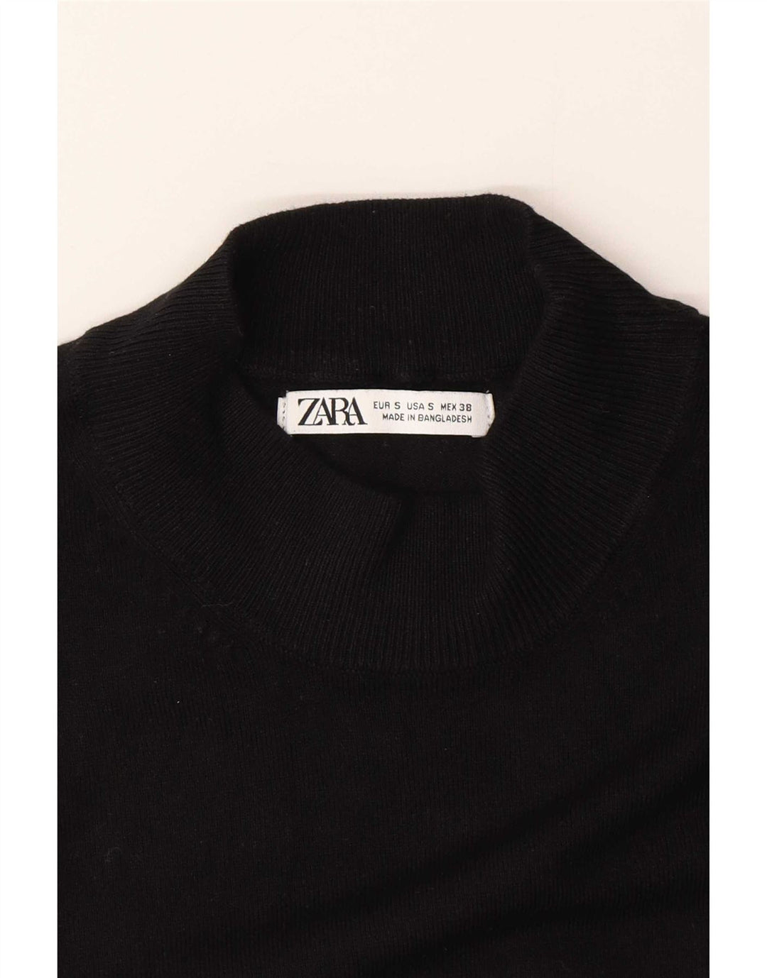 Zara Pull à manches courtes et col roulé pour homme Noir Taille S