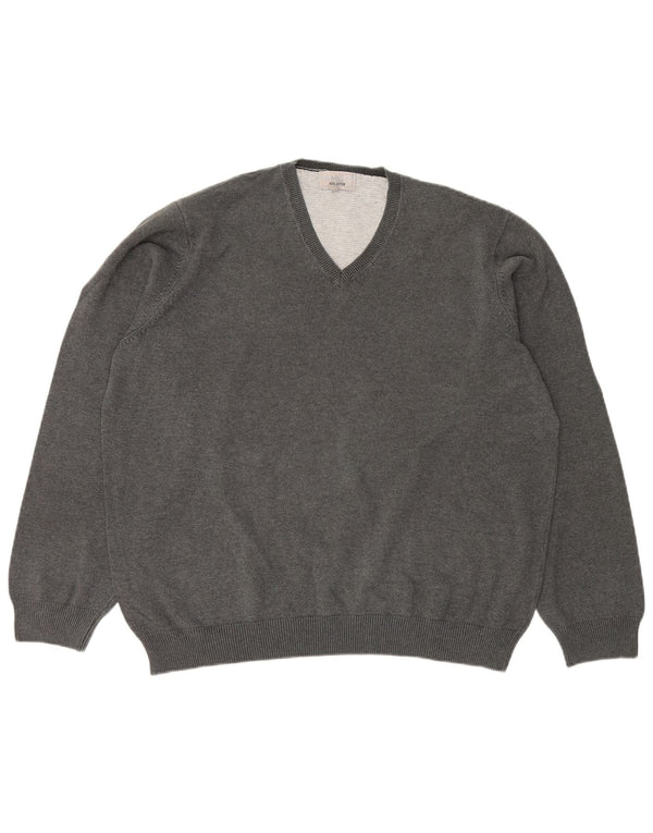 Marks & Spencer Pull col V pour homme 2XL Gris Coton