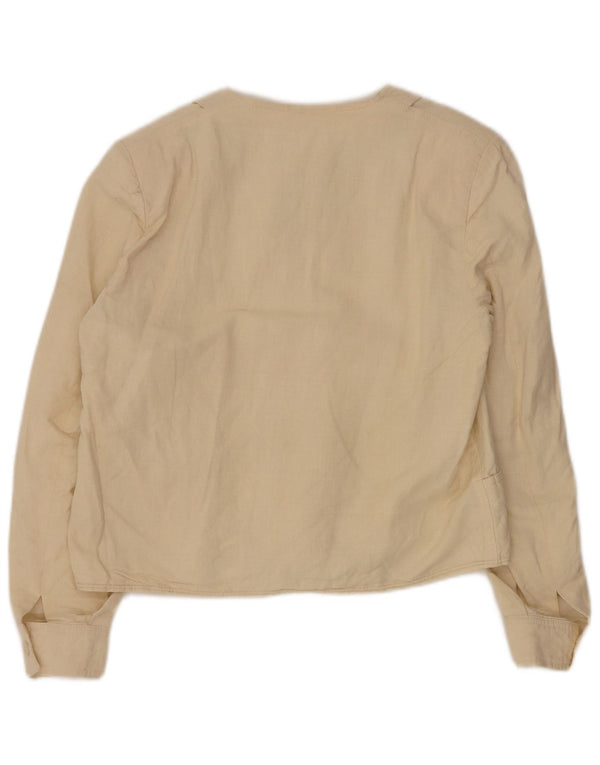 Veste Bomber Femme Vintage IT 44 Lin Beige Moyen