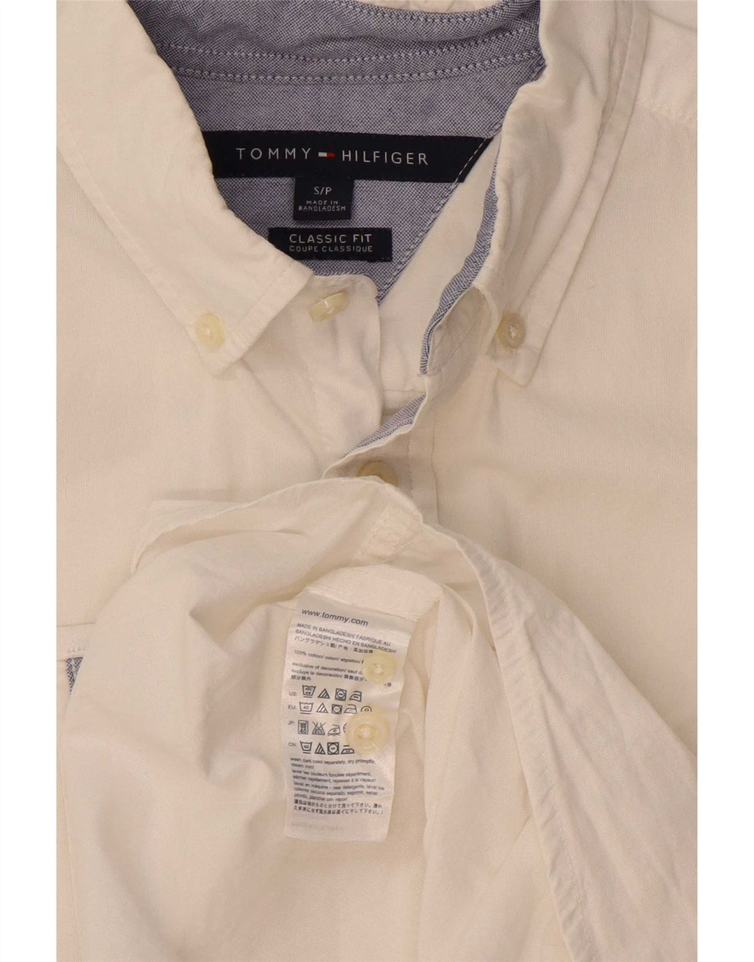 Tommy Hilfiger Chemise coupe classique pour homme Petit coton blanc