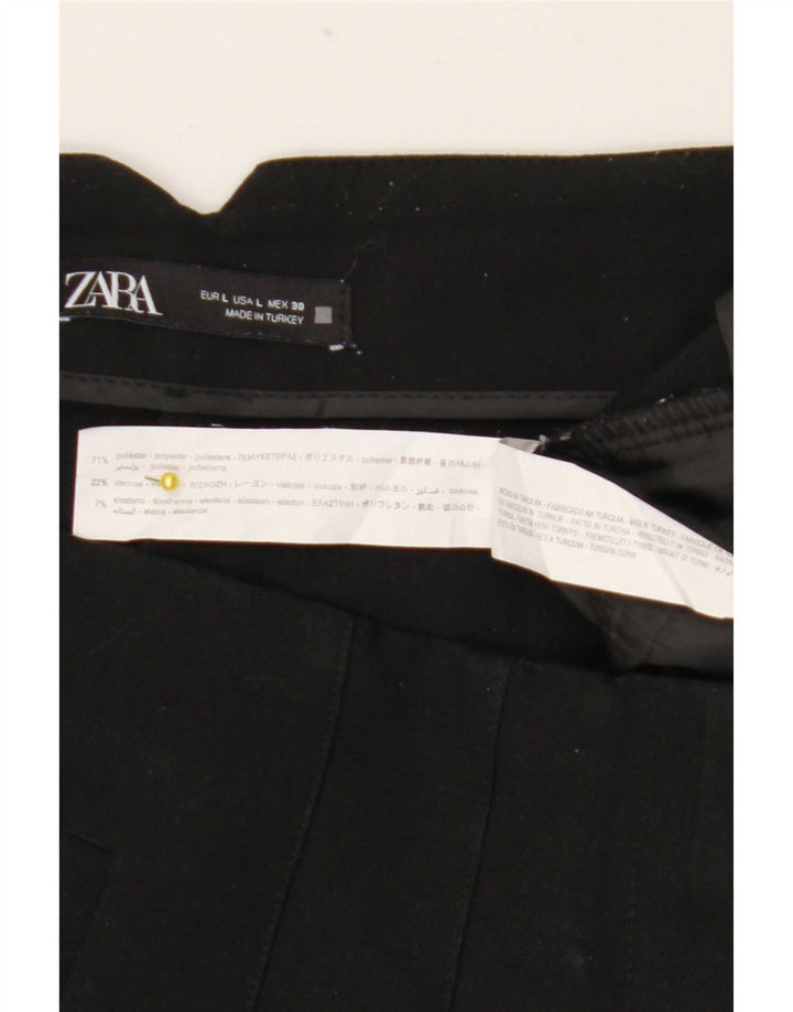 Pantalon de costume fuselé Zara Femme Large W30 L27 Noir Polyester
