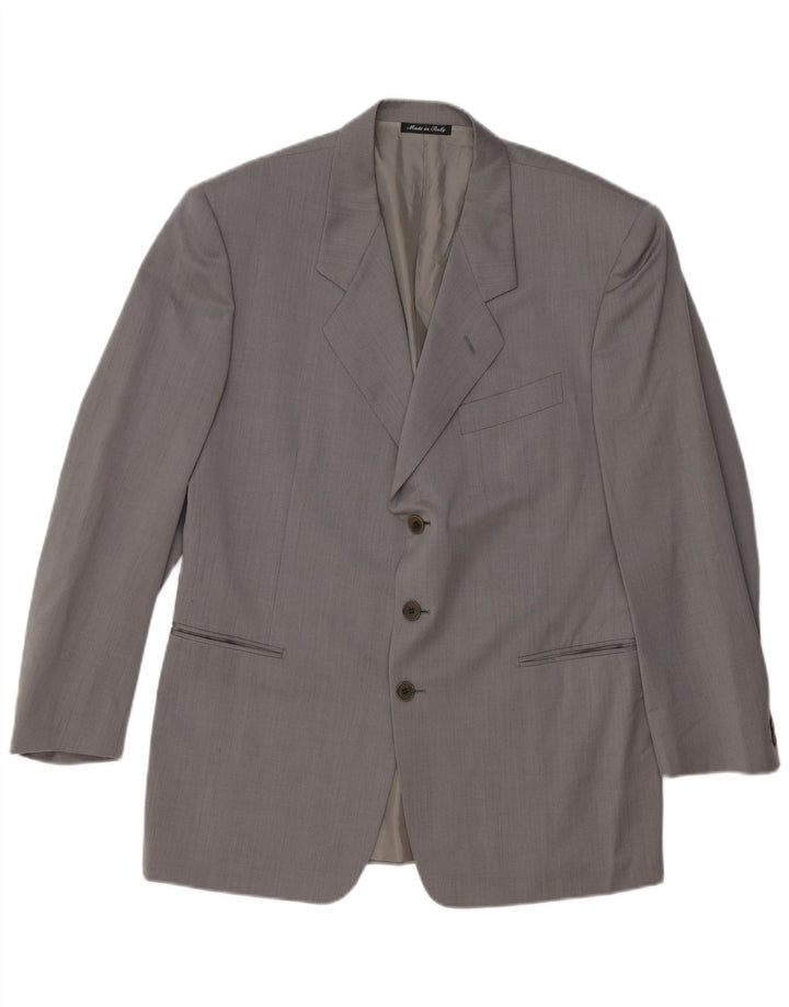 PAL ZILERI Veste Blazer 3 Boutons Homme IT 50 Grande Laine Vierge Grise