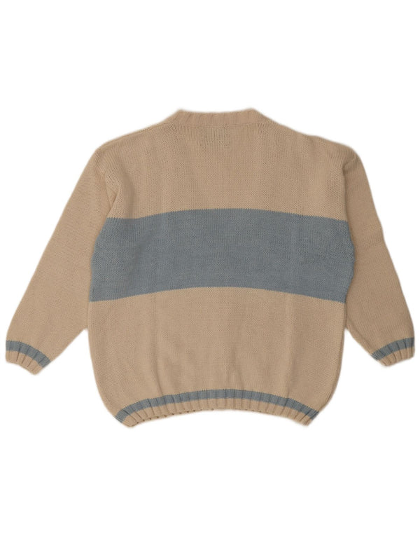 Sercap Cardigan Homme Pull XL Beige Colorblock Coton