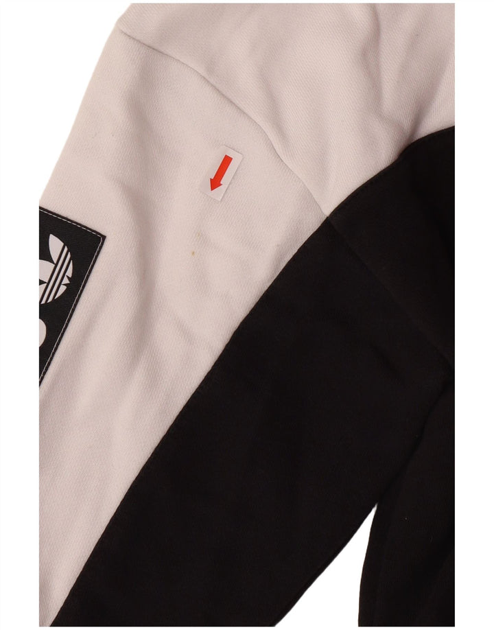 ADIDAS Sweat-shirt court graphique pour femme UK 8 Petit colorblock blanc