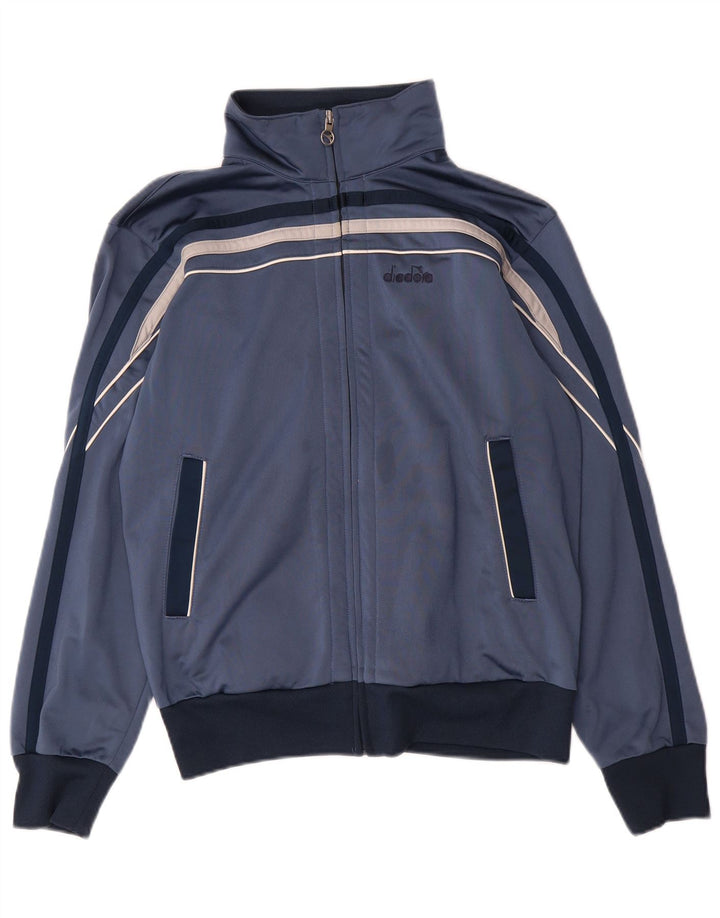 Diadora Veste de survêtement pour homme UK 36 Small Bleu Colorblock Polyester