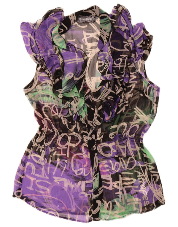 Desigual Femme Chemise Graphique Chemisier EU 44 XL Multicolore Polyester