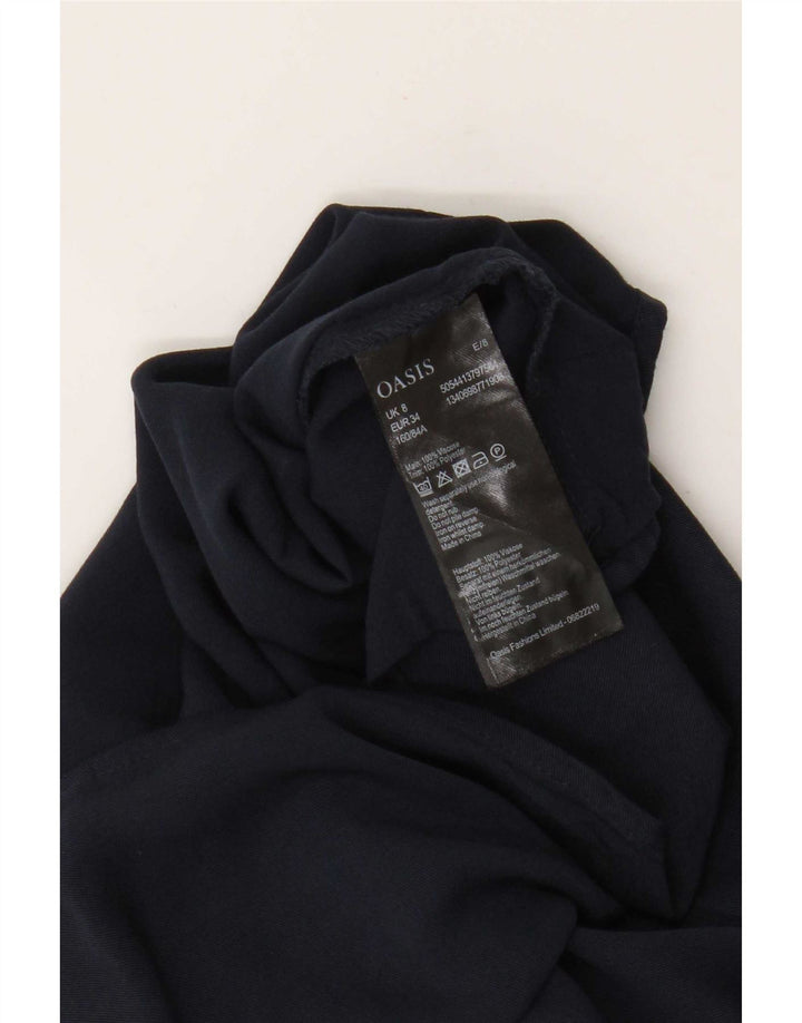 Oasis Haut court à épaules dénudées pour femme UK 8 Small Bleu marine Viscose