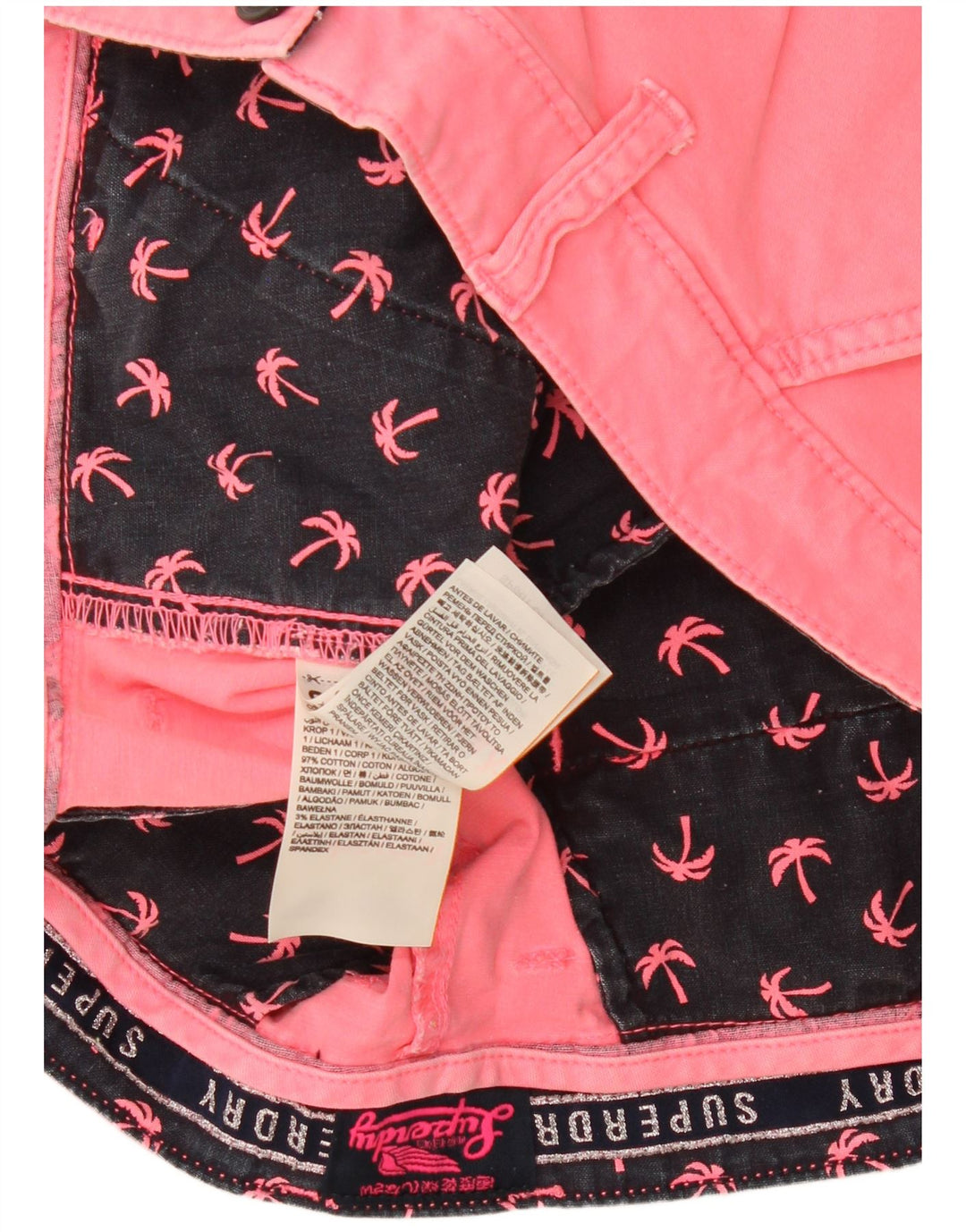 Superdry Pantalon Chaud W34 Femme Large Rose Coton