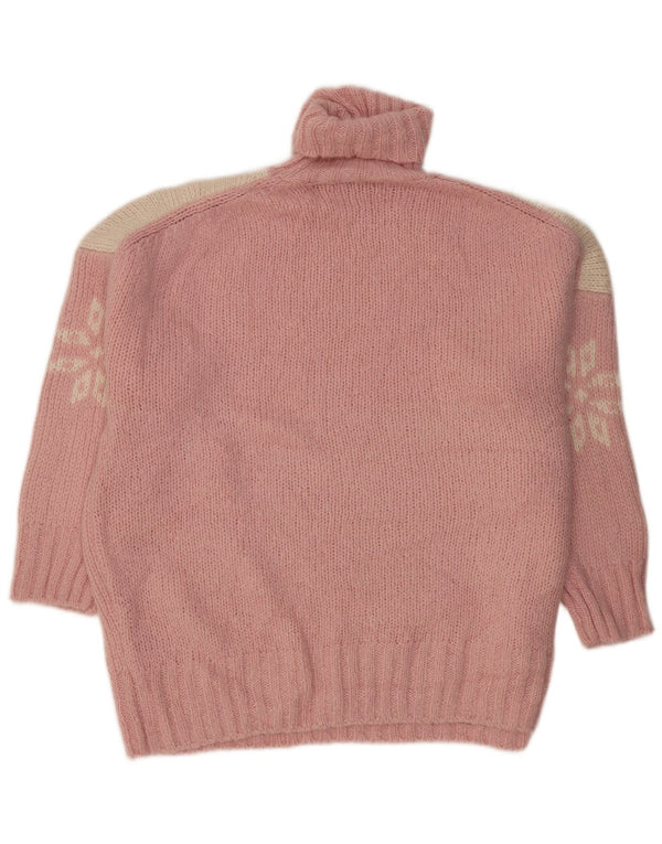 J. Crew Pull surdimensionné à col roulé pour femme UK 20 2XL Rose Fair Isle