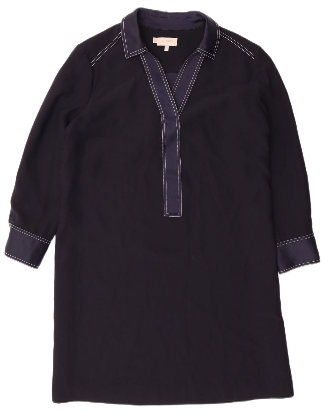 HOBBS Robe droite surdimensionnée à manches longues pour femme UK 14 Large Bleu marine