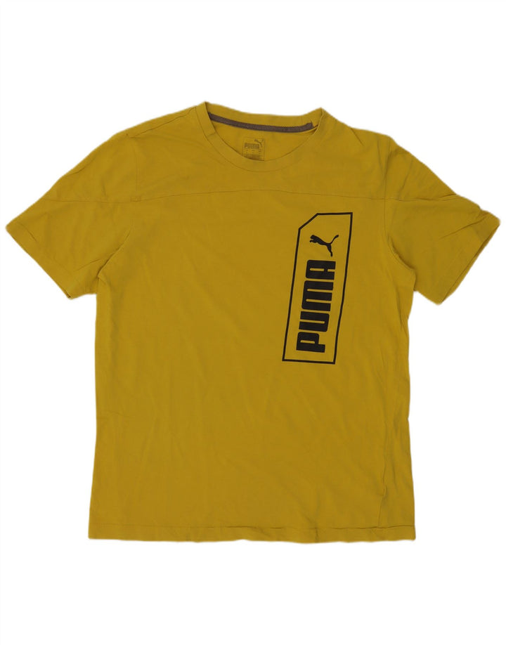 Puma T-Shirt Graphique Homme Petit Jaune Coton