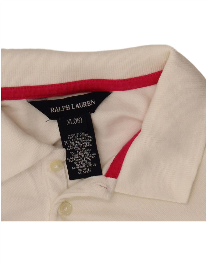 Ralph Lauren Polo à manches longues pour fille 13-14 ans XL Blanc Coton